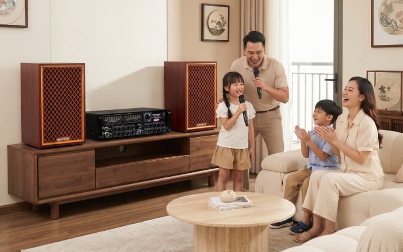 Dàn âm thanh nghe nhạc vàng kết hợp karaoke cho gia đình