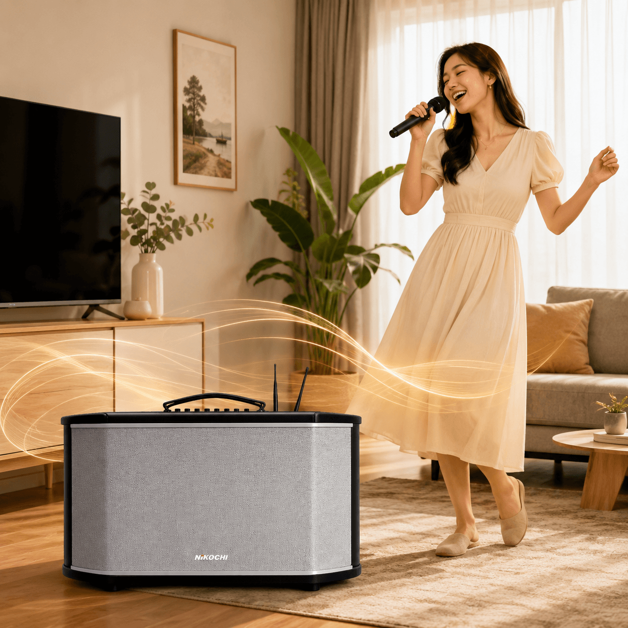 nhận biết loa active qua cổng nguồn và bảng điều khiển