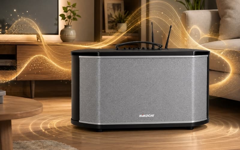 Loa active cho phòng khách căn hộ hiện đại ít dây dễ bố trí